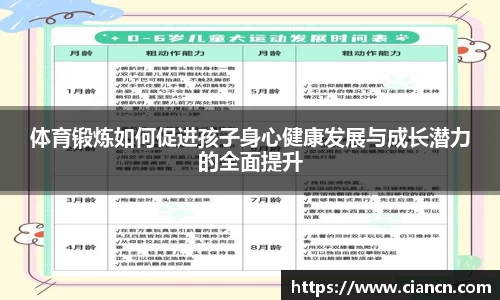 体育锻炼如何促进孩子身心健康发展与成长潜力的全面提升